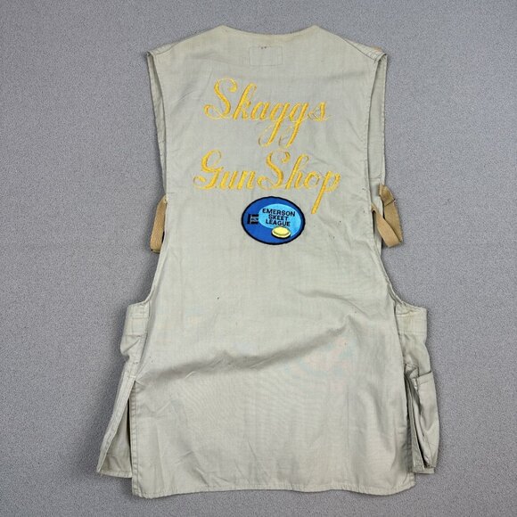 Vintage 60s Chain Stitched Shooting Vest Sz 40 Bob Allen Gun Club Skeet Patch - Picture 1 of 7